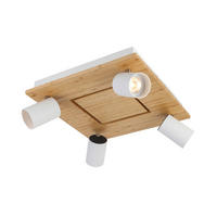 LED-STRAHLER - Weiss/Schwarz, Konventionell, Naturmaterialien/Kunststoff (40/40/14cm) - Novel