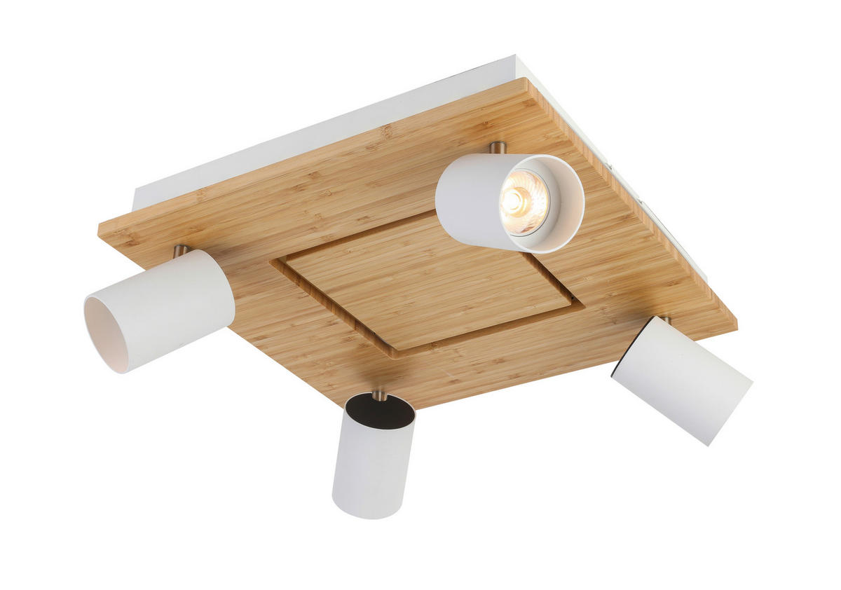 LED-STRAHLER - Weiss/Schwarz, Konventionell, Naturmaterialien/Kunststoff (40/40/14cm) - Novel