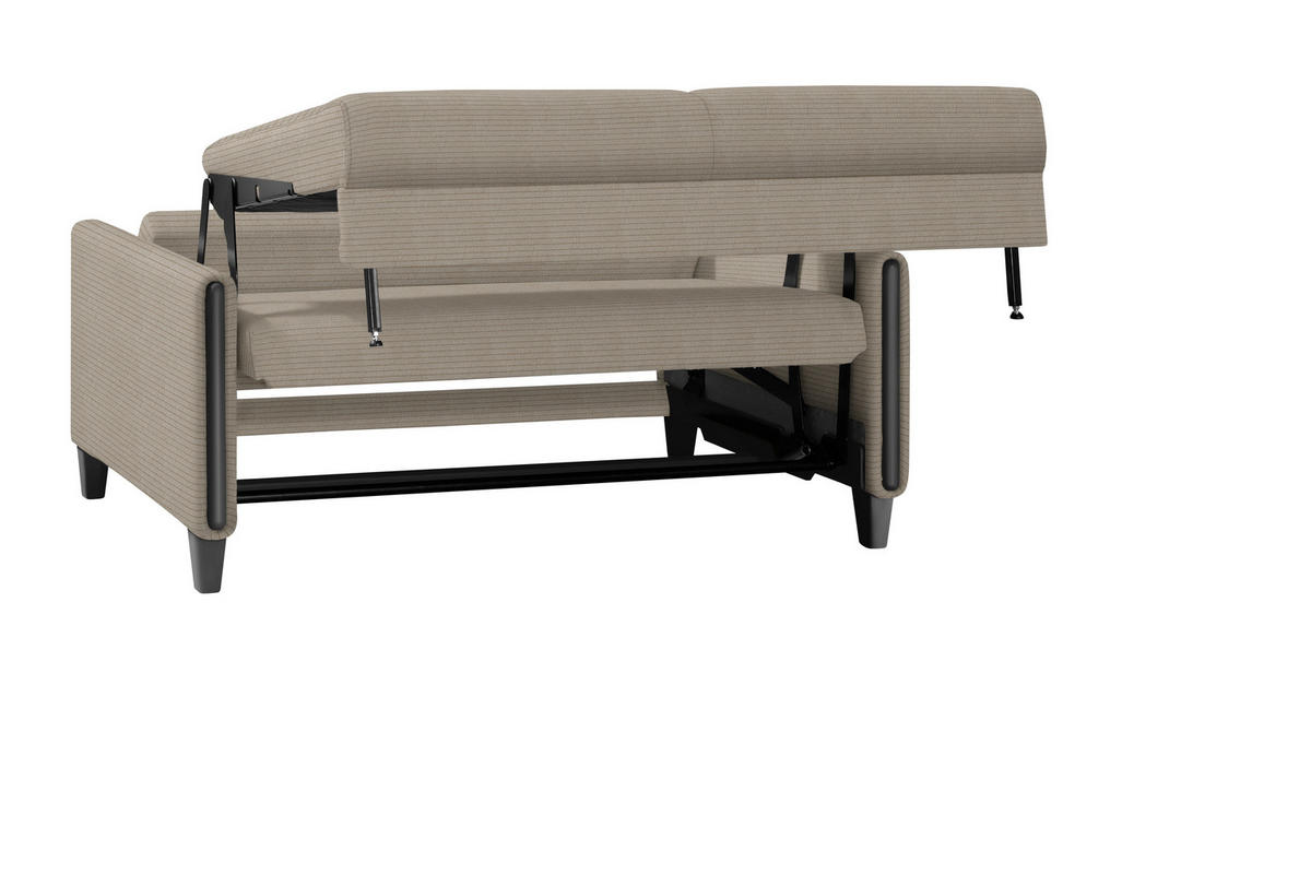 SCHLAFSOFA in Cord Schwarz, Taupe  - Taupe/Schwarz, Design, Holz/Textil (174/88/104cm) - Niels Andersson