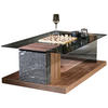 COUCHTISCH in Holz, Glas, Stein 120,6/75,6/42,3 cm  - Walnussfarben/Schwarz, Design, Glas/Holz (120,6/75,6/42,3cm) - Voglauer