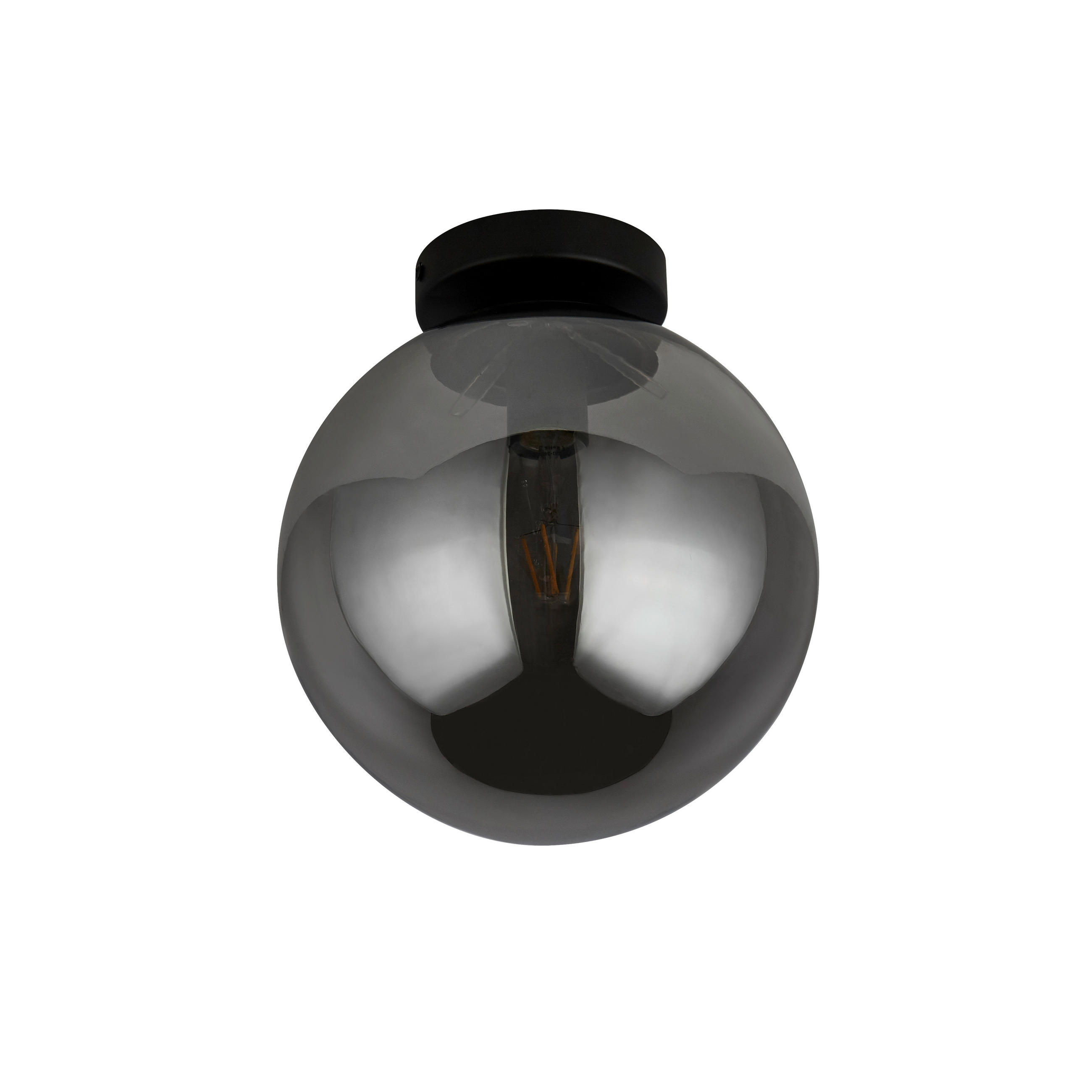 DECKENLEUCHTE Amsterdam 25/28/25 cm   - Schwarz, MODERN, Glas/Metall (25/28/25cm)