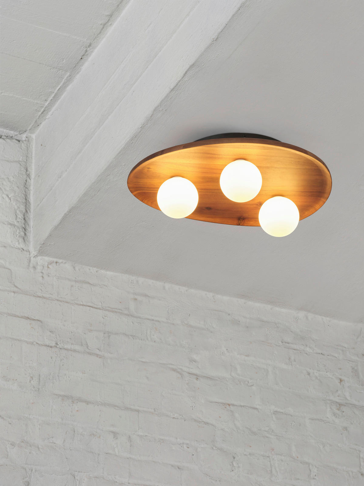 DECKENLEUCHTE    50/38,5/15,5 cm  - Akaziefarben, Basics, Glas/Holz (50/38,5/15,5cm) - Osram