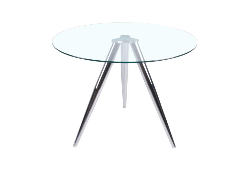 ESSTISCH in Glas 100/100/75 cm  - Klar/Chromfarben, MODERN, Glas/Metall (100/100/75cm) - Livetastic