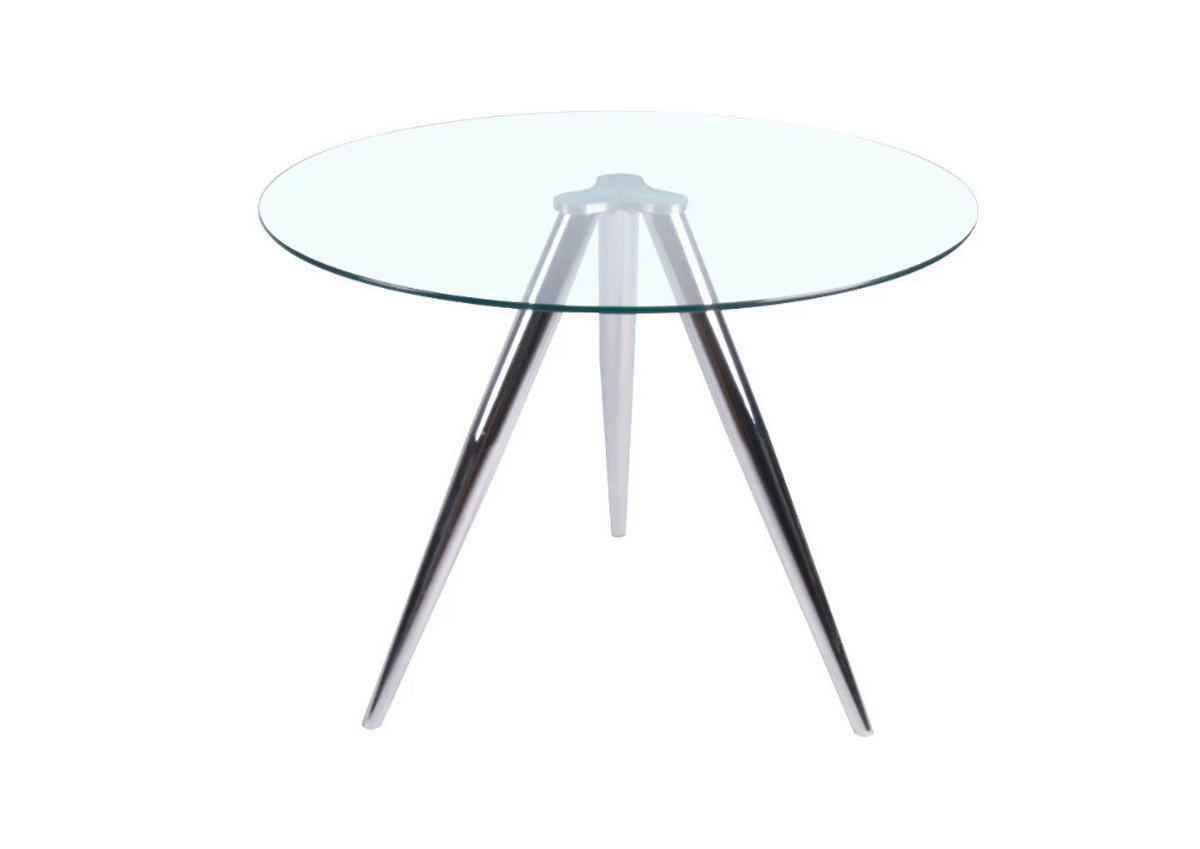 ESSTISCH in Glas 100/100/75 cm  - Klar/Chromfarben, MODERN, Glas/Metall (100/100/75cm) - Livetastic