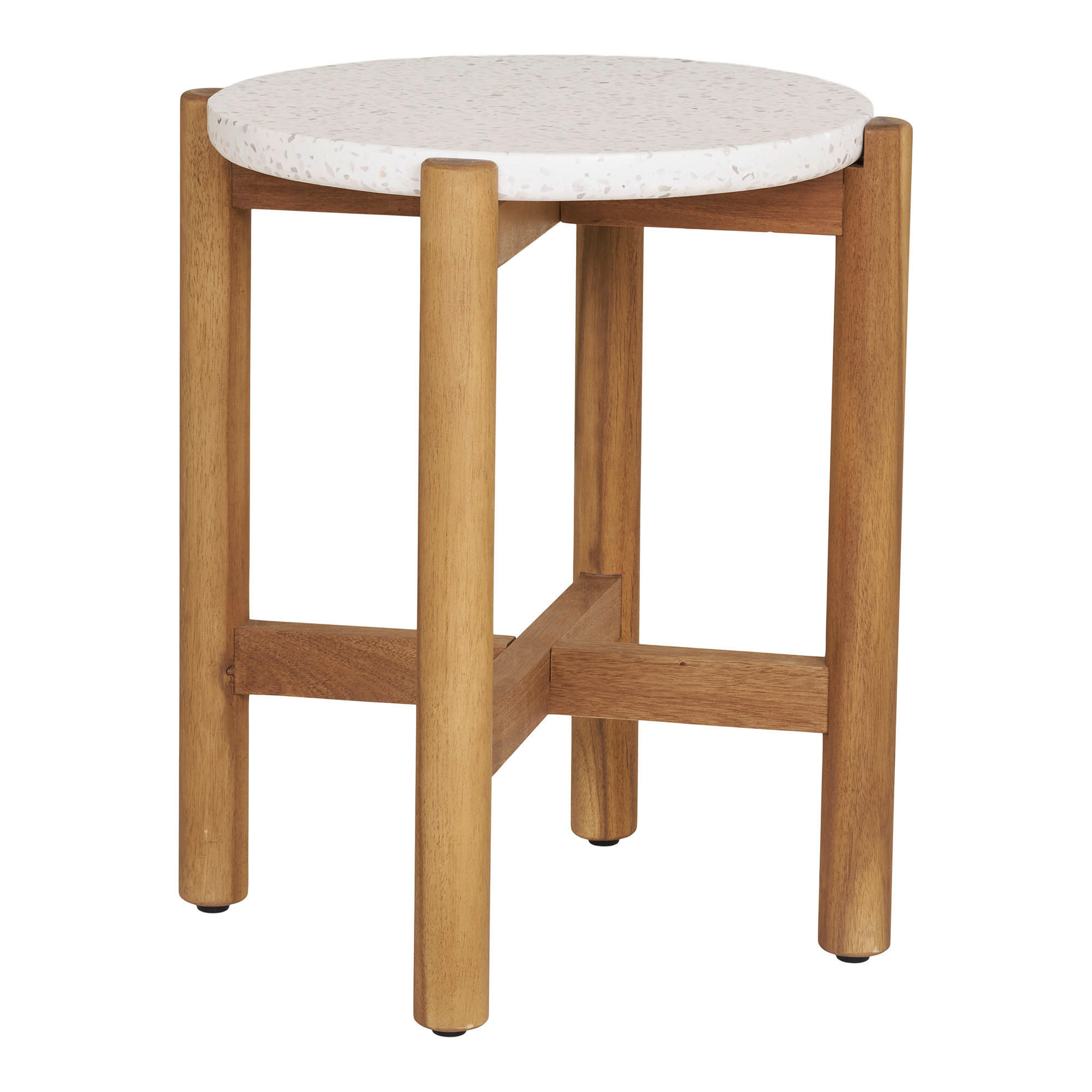 BEISTELLTISCH in Holz 37/46/37 cm  - Beigebraun/Creme, Basics, Holz/Stein (37/46/37cm)