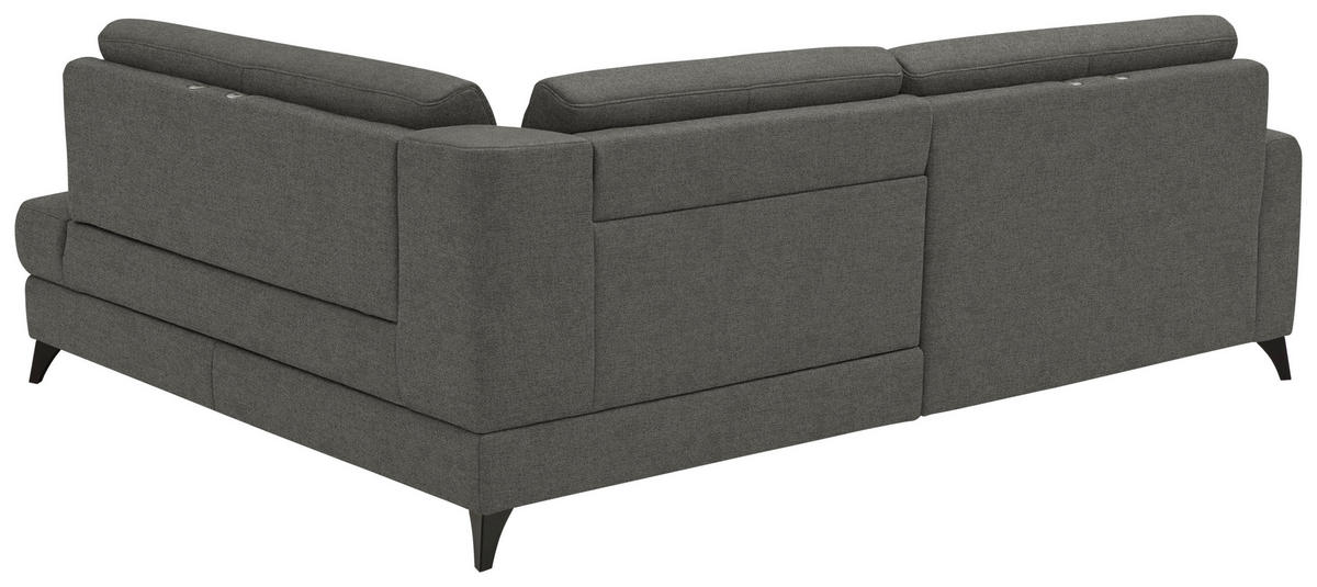 ECKSOFA  Chenille Grau  - Schwarz/Grau, Design, Textil/Metall (239/182cm) - Beldomo Comfort