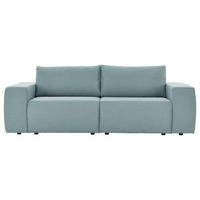 2-SITZER-SOFA in Webstoff Hellblau  - Schwarz/Hellblau, Design, Kunststoff/Textil (242/87/89cm) - LOOKS by W.Joop