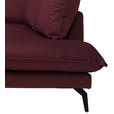 ECKSOFA Bordeaux Samt  - Bordeaux/Schwarz, Design, Textil/Metall (241/200cm) - Carryhome