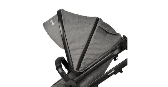KINDERWAGENSET Korfu  - Dunkelgrau/Schwarz, Basics, Kunststoff/Textil - My Baby Lou