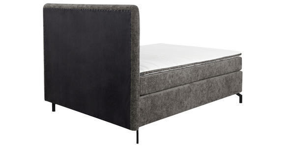 BOXSPRINGBETT 140/200 cm  in Dunkelbraun  - Dunkelbraun/Schwarz, Design, Textil/Metall (140/200cm) - Esposa