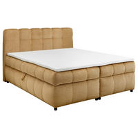 BOXBETT 180/200 cm,  in Honig, Bettkasten, Topper, H2 + H2 = mittel  - Schwarz/Honig, Design, Kunststoff/Textil (180/200cm) - Esposa