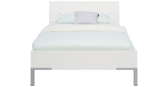 BETT 120/200 cm in Weiß - Weiß/Grau, KONVENTIONELL, Holzwerkstoff/Metall (120/200cm) - Xora