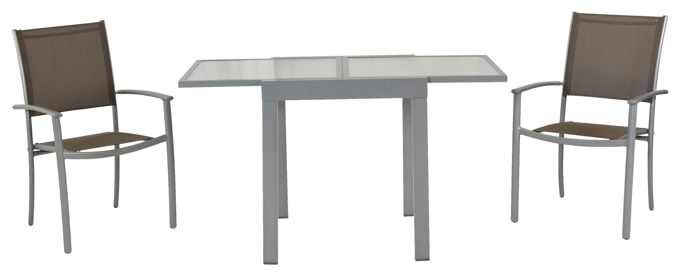 GARTENSET Aluminium  - Taupe/Silberfarben, MODERN, Textil/Metall - Gardenson