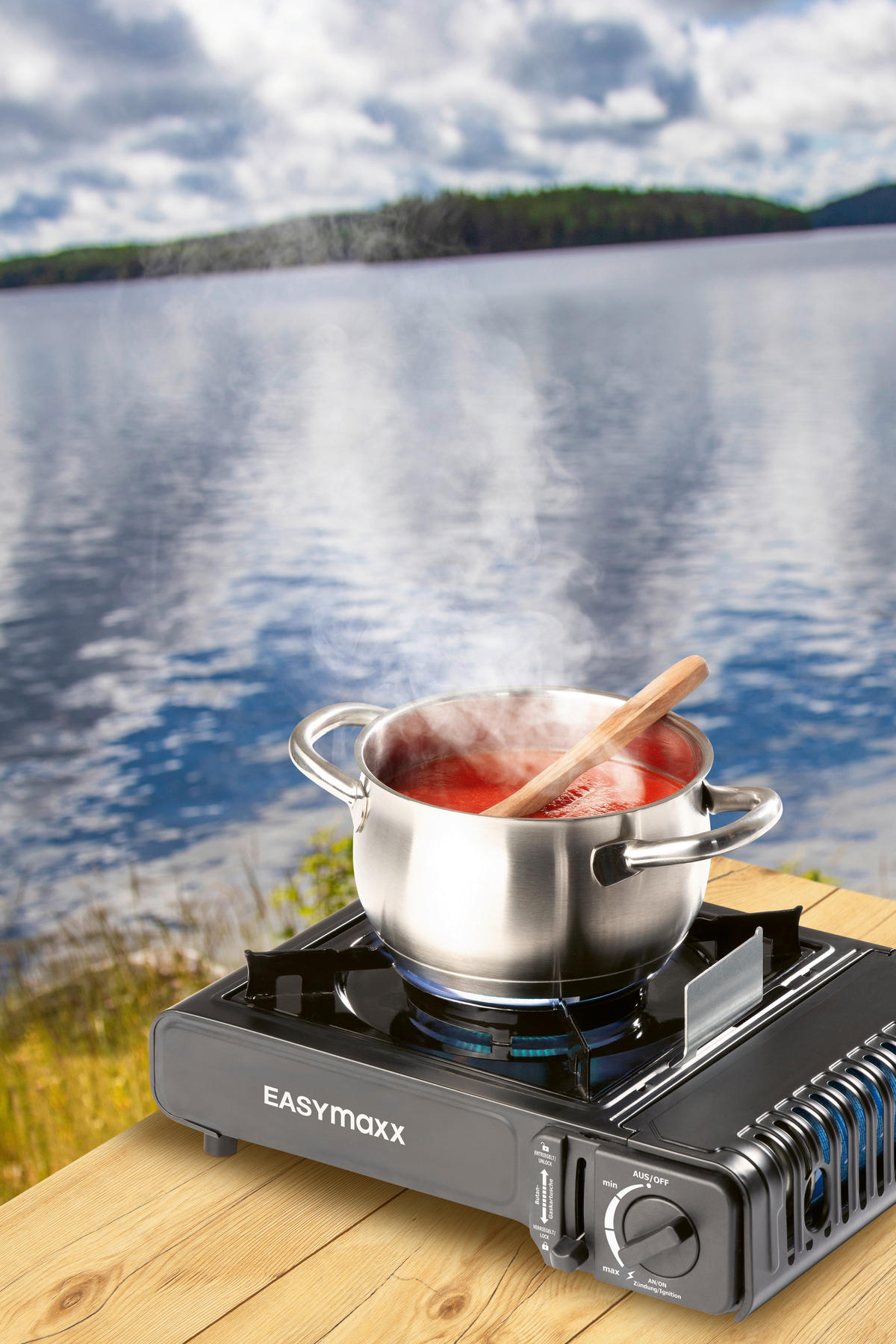 GASKOCHER Schwarz EASYmaxx  - Schwarz, Basics, Kunststoff/Metall (35/31/11cm) - EASYMAXX