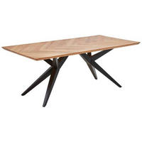 ESSTISCH in Holz 200/100/77 cm  - Eichefarben/Schwarz, Design, Holz/Metall (200/100/77cm) - Valdera