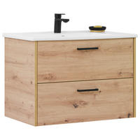 UMIVAL. ENOTA Z UMIVALNIKOM  - črna/bela, Design, leseni material/keramika (75cm) - Xora