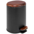TRETEIMER 5 l  Holz, Metall, Kunststoff  - Schwarz, Basics, Holz/Kunststoff (22/28,8/23,5cm) - Homeware