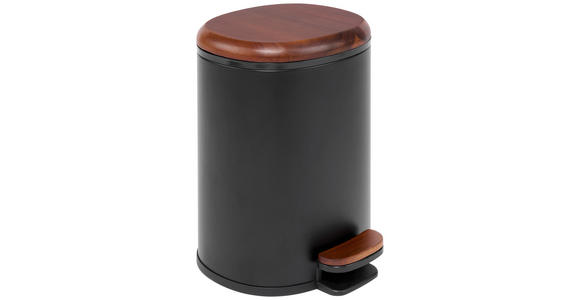 TRETEIMER 5 l  Holz, Metall, Kunststoff  - Schwarz, Basics, Holz/Kunststoff (22/28,8/23,5cm) - Homeware