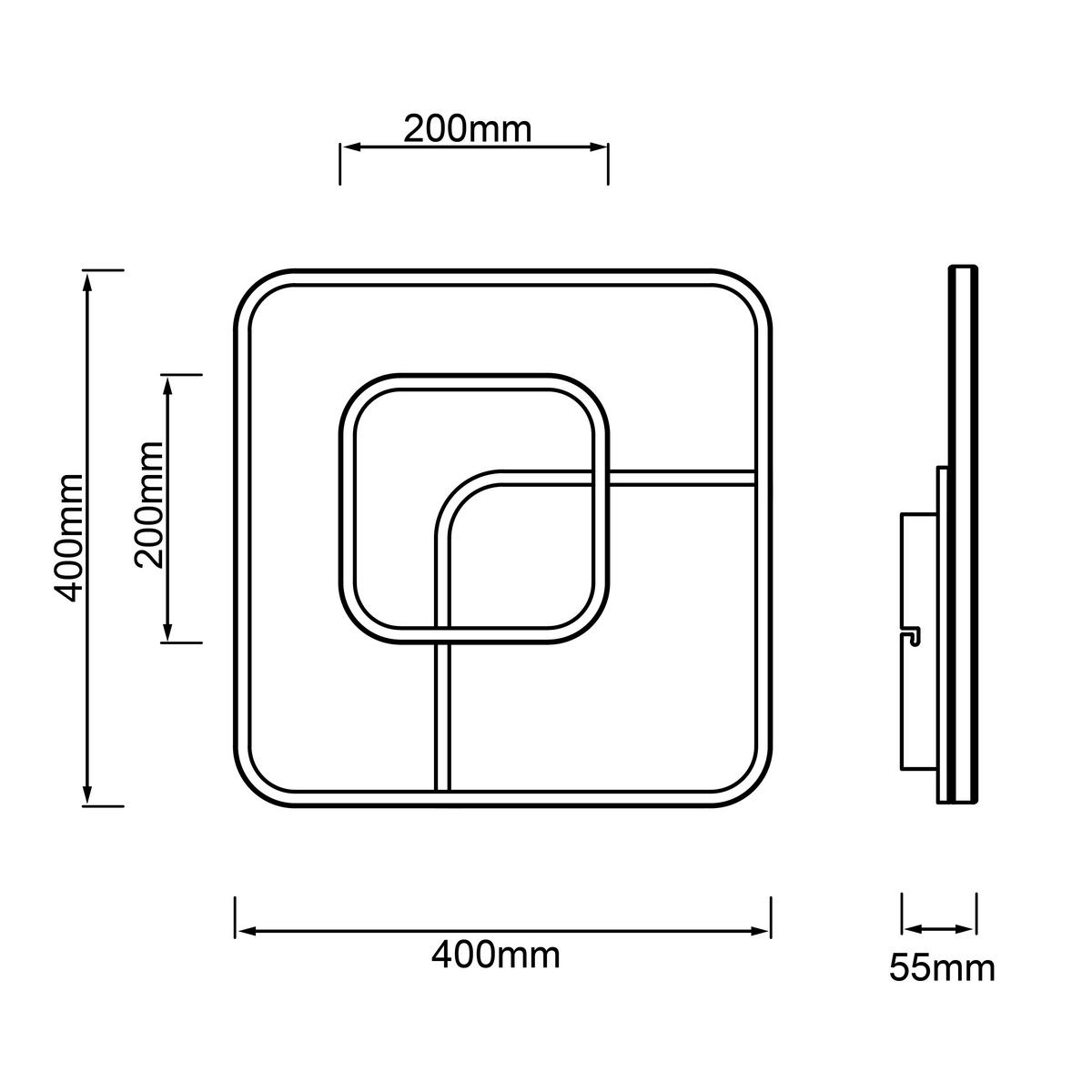 LED-DECKENLEUCHTE     - Weiss/Schwarz, Design, Kunststoff/Metall (5,6/40,4/40,4cm) - Brilliant