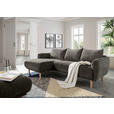 ECKSOFA Dunkelgrau Flachgewebe  - Dunkelgrau/Buchefarben, KONVENTIONELL, Holz/Textil (144/230cm) - Carryhome