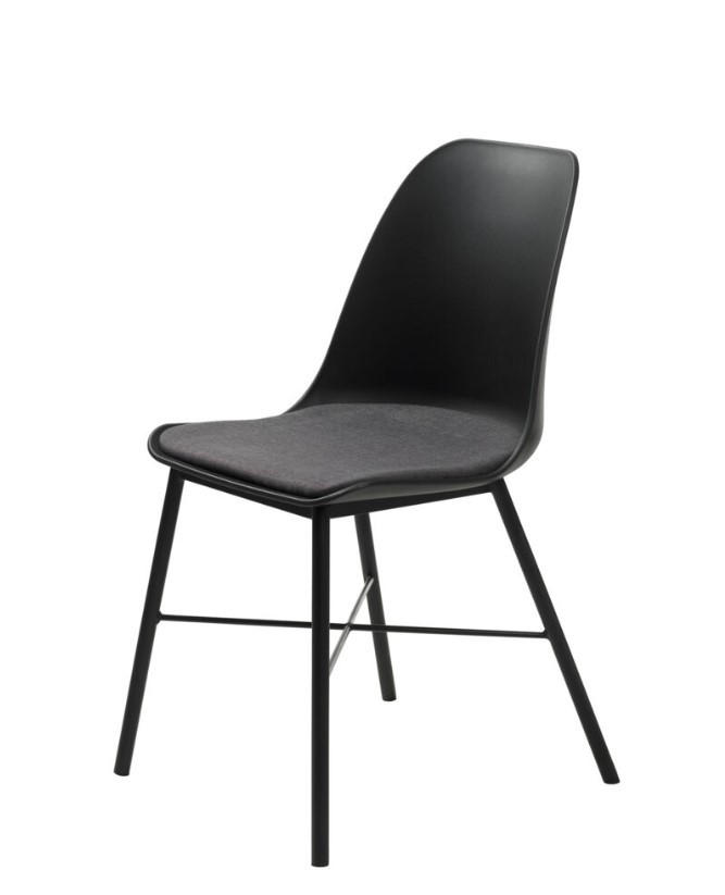 STOL  - svart/grå, Design, metall/textil (47/83/54cm) - Best Price