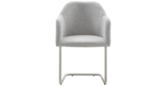 ARMLEHNSTUHL Webstoff Grau, Edelstahlfarben - Edelstahlfarben/Grau, KONVENTIONELL, Textil/Metall (60/85/63cm) - Voleo