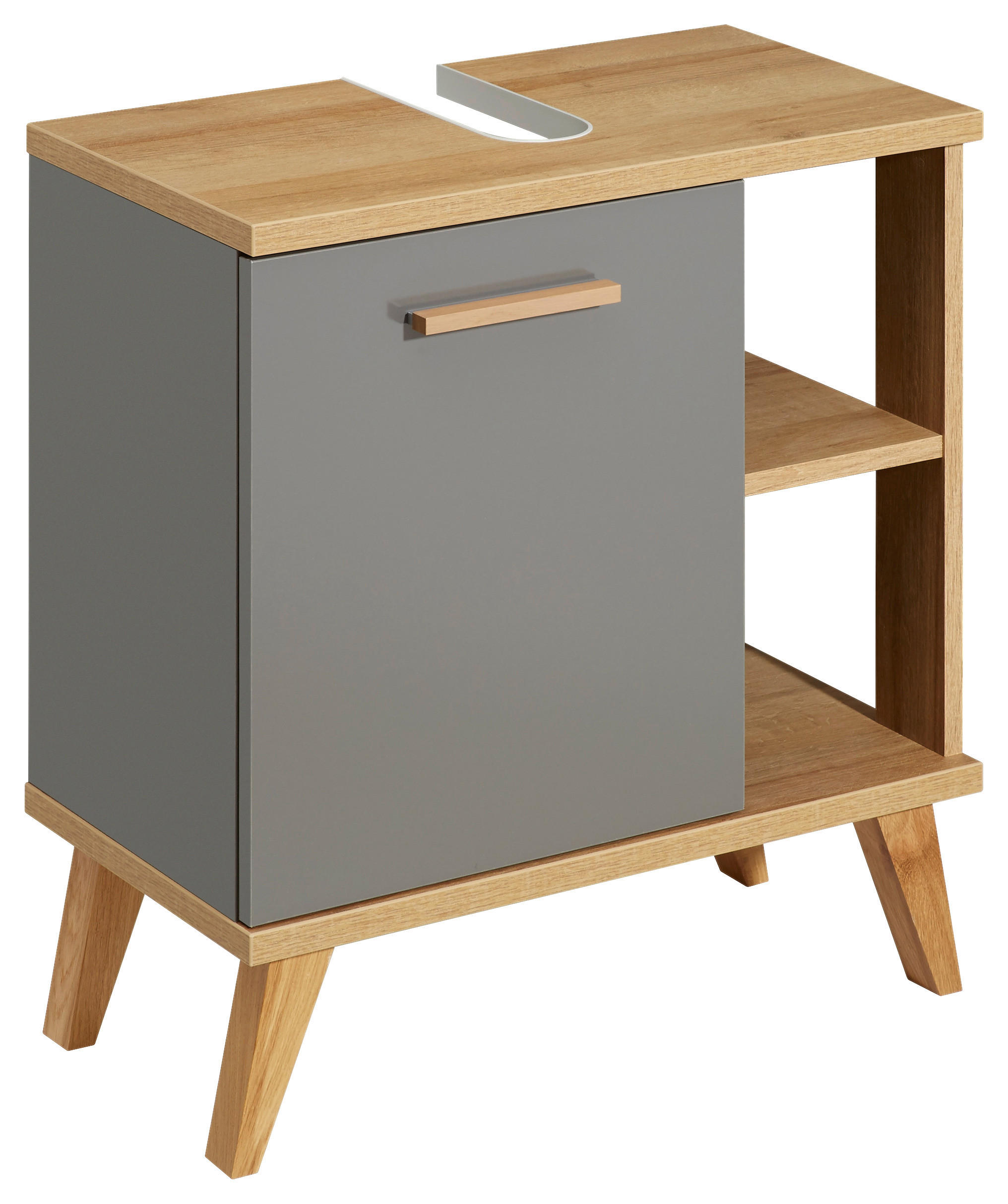 WASCHBECKENUNTERSCHRANK 60,5/65,0/33,0 cm  - Eichefarben/Grau, KONVENTIONELL, Holzwerkstoff (60,5/65,0/33,0cm) - Xora