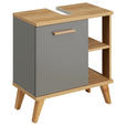 WASCHBECKENUNTERSCHRANK 60,5/65,0/33,0 cm  - Eichefarben/Grau, KONVENTIONELL, Holzwerkstoff (60,5/65,0/33,0cm) - Xora