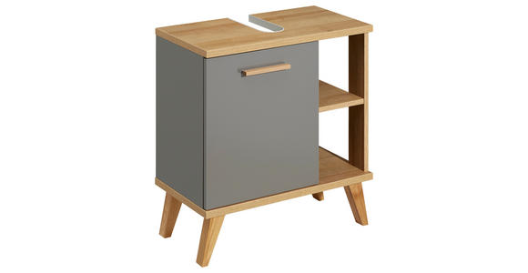 WASCHBECKENUNTERSCHRANK 60,5/65,0/33,0 cm  - Eichefarben/Grau, KONVENTIONELL, Holzwerkstoff (60,5/65,0/33,0cm) - Xora