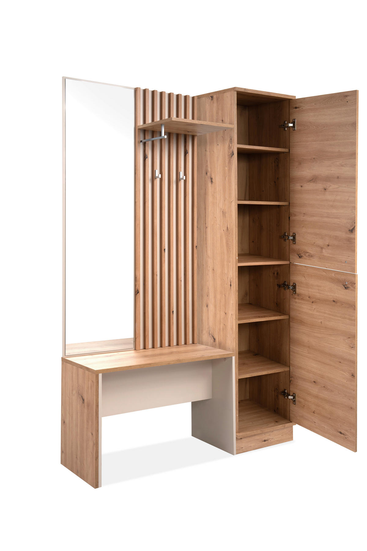 GARDEROBE 122/190/37 cm  - Kaschmir/Eiche Artisan, Modern, Glas/Holzwerkstoff (122/190/37cm) - MID.YOU