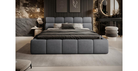 POLSTERBETT 180/200 cm,  in Anthrazit,  - Anthrazit/Schwarz, Design, Kunststoff/Textil (180/200cm) - Esposa