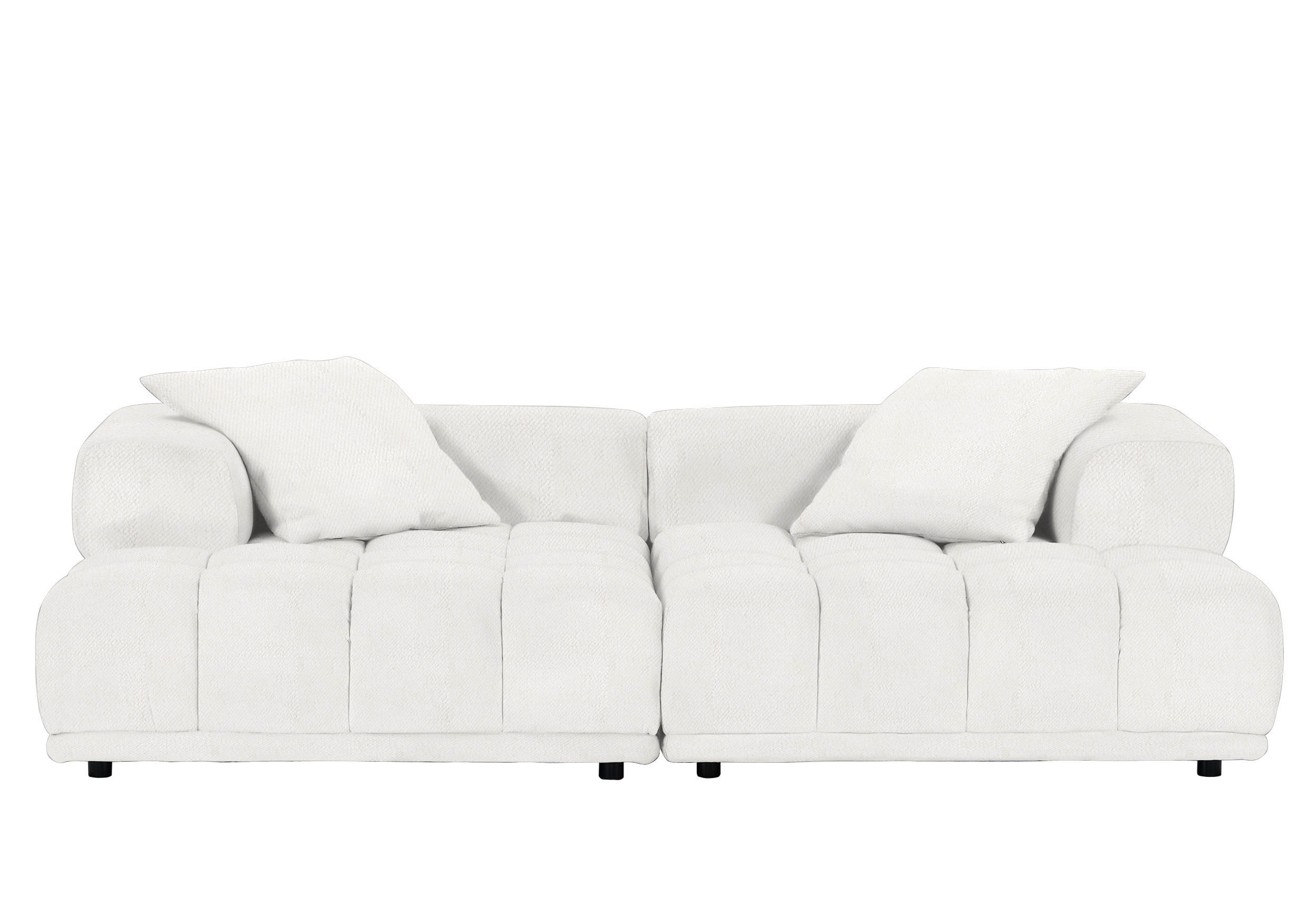 SOFFMODUL i plysch cremefärgad  - svart/cremefärgad, Klassisk, textil/plast (125/66/155cm) - Best Price