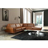ECKSOFA in Echtleder Cognac  - Chromfarben/Cognac, Design, Leder/Metall (273/250cm) - Livetastic