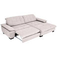 ECKSOFA in Webstoff Hellrosa  - Hellrosa/Schwarz, Design, Textil/Metall (265/180cm) - Carryhome