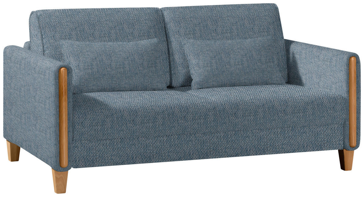 SCHLAFSOFA in Holz, Textil Buchefarben, Hellblau  - Buchefarben/Hellblau, Design, Holz/Textil (174/88/104cm) - Niels Andersson