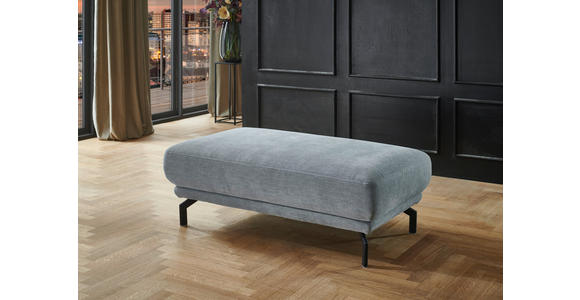 ECKSOFA in Chenille Hellblau 224/305 cm - Schwarz/Hellblau, Design, Textil/Metall (224/305cm) - Dieter Knoll