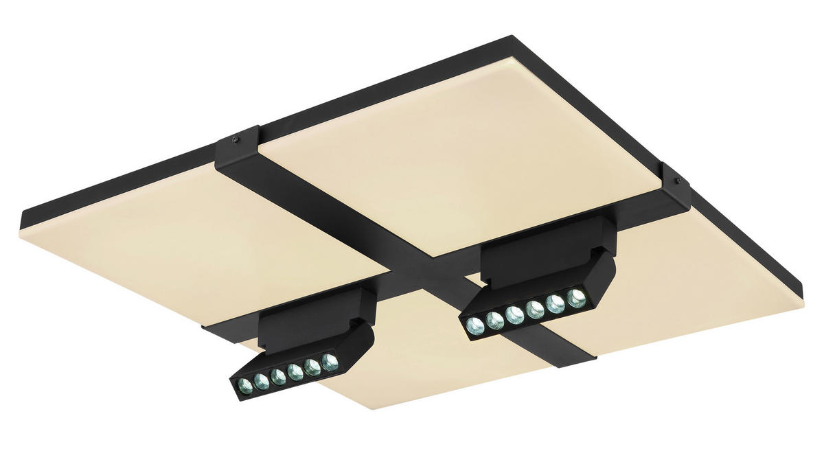 LED-TAKLAMPA 30 W 45/45/16,1 cm  - vit/opal, Design, metall/plast (45/45/16,1cm) - Globo