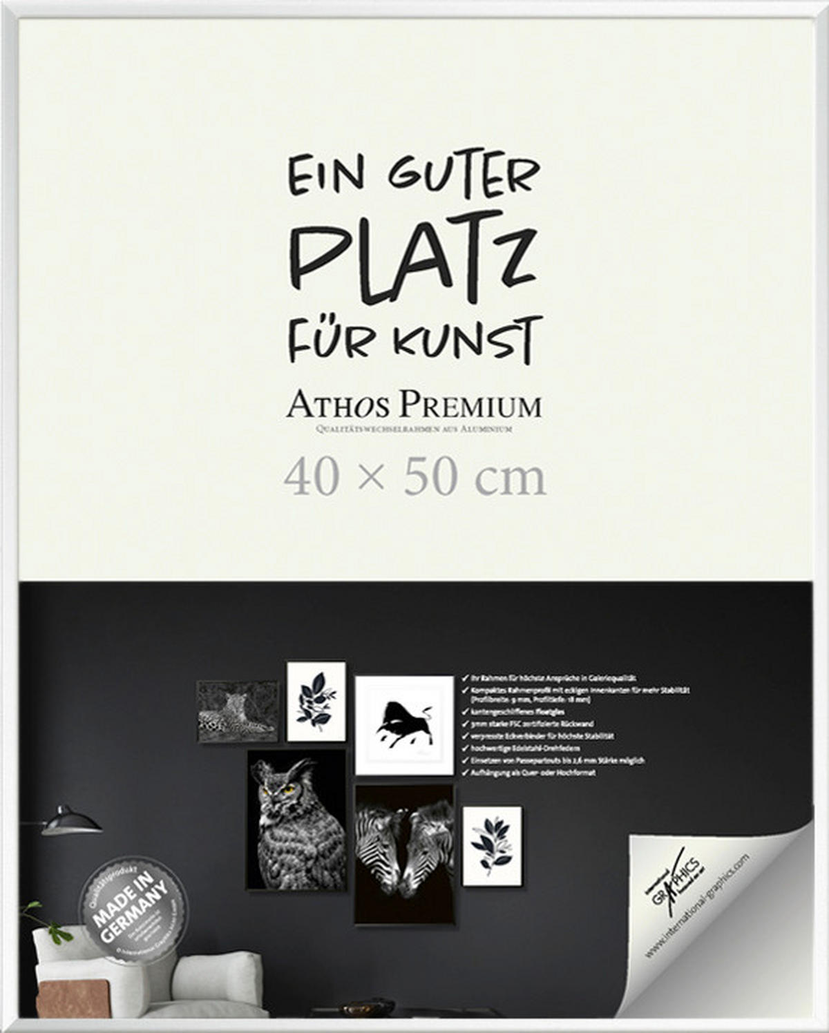 BILDERRAHMEN in Silberfarben  - Silberfarben, Basics, Glas/Holzwerkstoff (40/50/1,8cm)