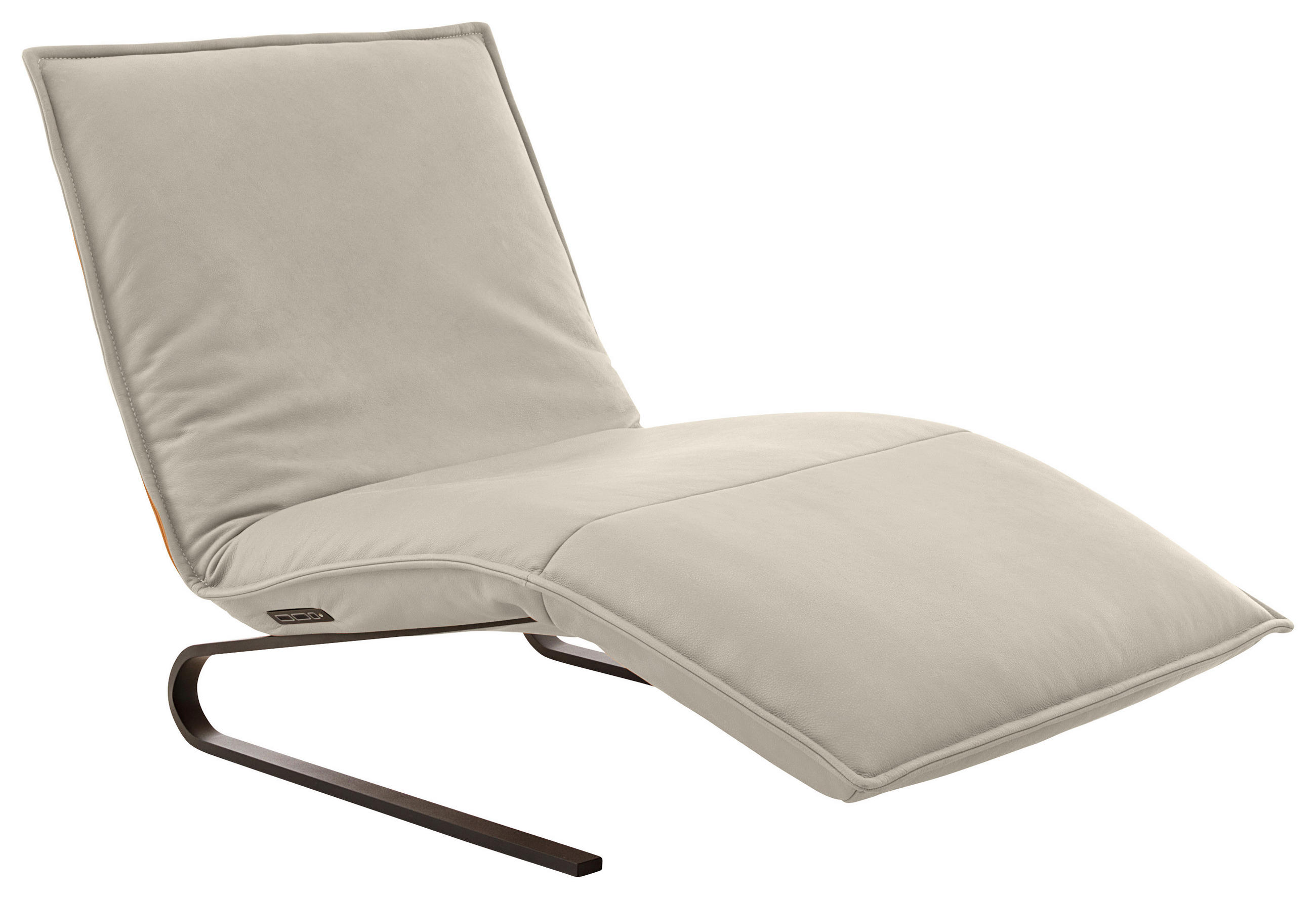RELAXLIEGE Echtleder Beige  - Beige/Schwarz, Design, Leder/Metall (86/42-83/141-180cm) - Koinor