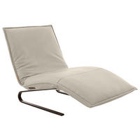 RELAXLIEGE Echtleder Beige  - Beige/Schwarz, Design, Leder/Metall (86/42-83/141-180cm) - Koinor