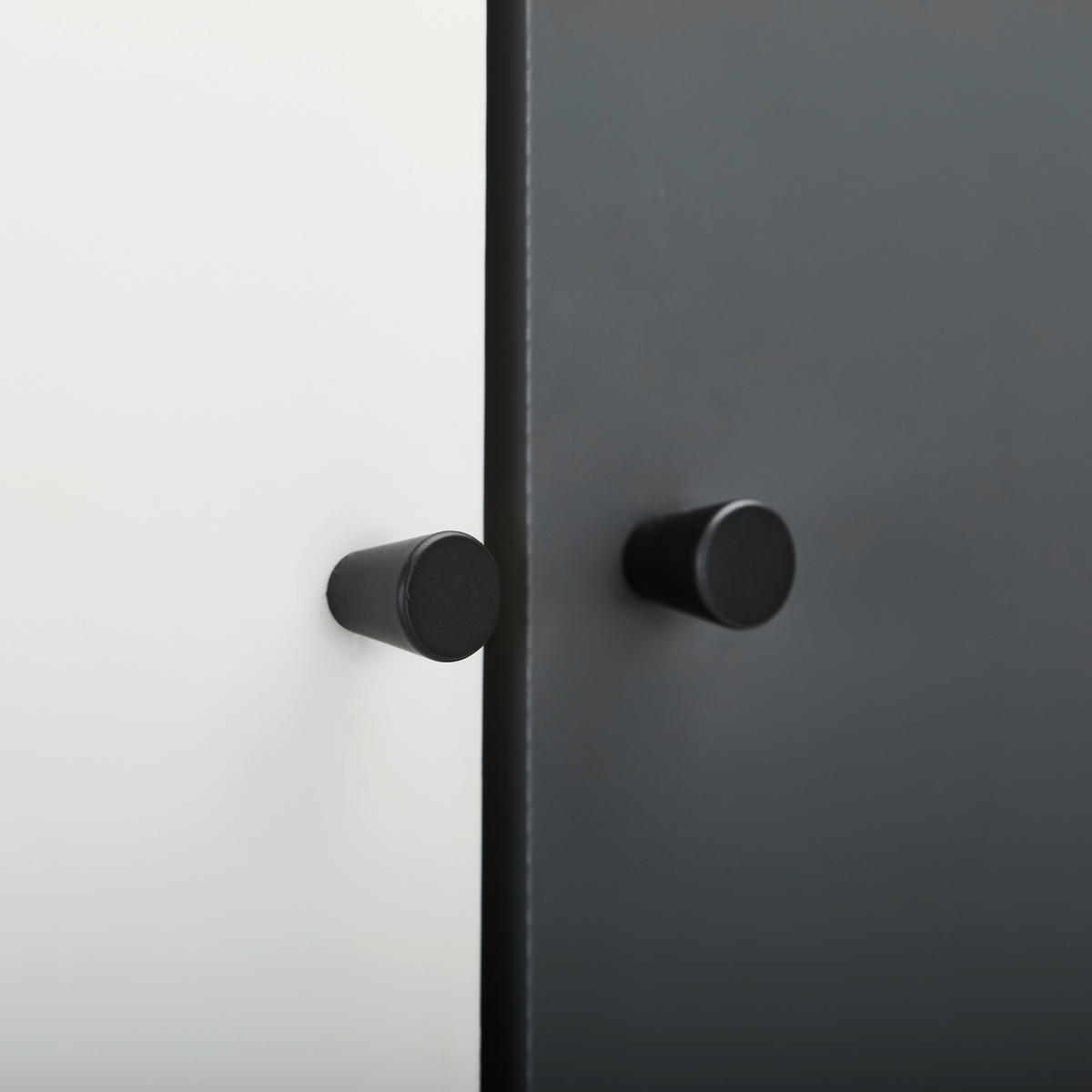 BEISTELLREGAL Grau, Weiß, Eichefarben  - Eichefarben/Schwarz, Design, Holzwerkstoff/Metall (60/180/30cm) - Carryhome