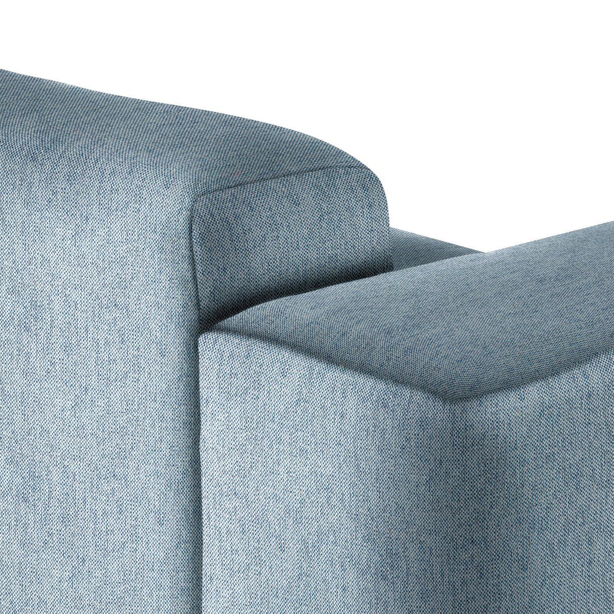 ECKSOFA Blau Webstoff Rücken echt  - Blau/Schwarz, Design, Kunststoff/Textil (290/171cm) - home24