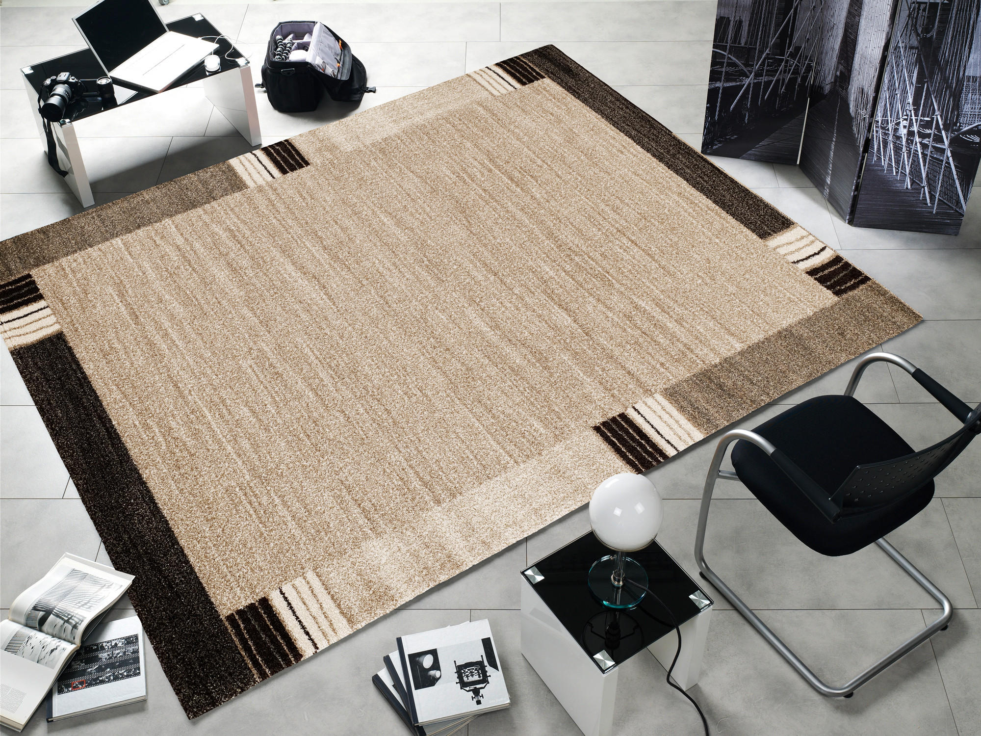 Thumbnail - Novel Webteppich Palazzo Lobo, Braun, Beige, Textil, Bordüre, rechteckig, 65x130 cm, in verschiedenen Größen erhältlich,...