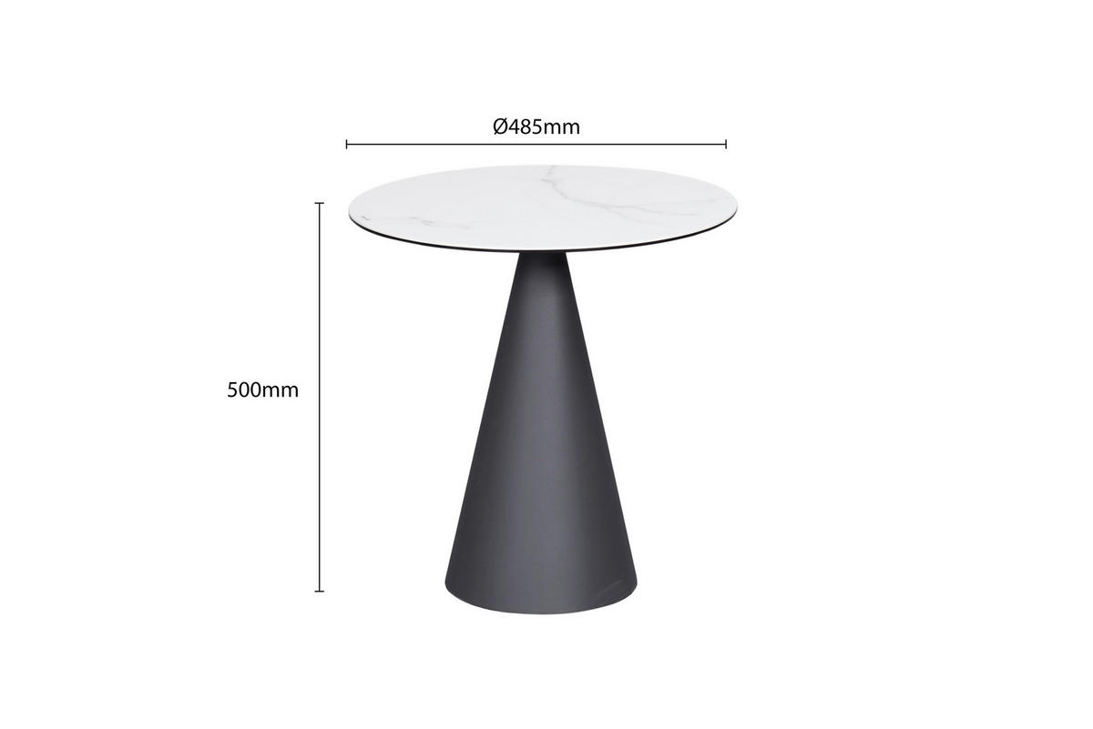 BEISTELLTISCH in Metall, Glas, Keramik 48,5/48,5/50 cm  - Anthrazit/Weiß, Design, Glas/Keramik (48,5/48,5/50cm) - Dieter Knoll