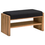 GARDEROBENBANK  in 88/44/42 cm  - Eichefarben/Anthrazit, MODERN, Leder/Holz (88/44/42cm) - Linea Natura