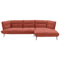 ECKSOFA in Flachgewebe Kupferfarben  - Schwarz/Kupferfarben, Design, Textil/Metall (339/153cm) - Moderano