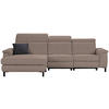 ECKSOFA in Flachgewebe Taupe  - Taupe/Schwarz, Konventionell, Textil/Metall (182/304cm) - Pure Home Comfort