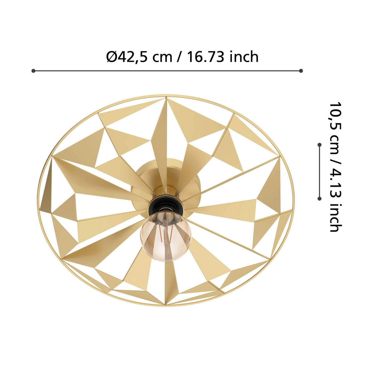 DECKENLEUCHTE 42,5/10 cm  - Goldfarben, Design, Metall (42,5/10cm) - Eglo