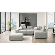 ECKSOFA in Velours Greige  - Greige/Schwarz, Design, Kunststoff/Textil (326/236cm) - Xora