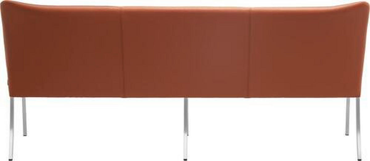 SITZBANK 280/89/65 cm Filz Echtleder Dunkelgrau, Kupferfarben  - Edelstahlfarben/Dunkelgrau, Design, Leder/Textil (280/89/65cm) - Bert Plantagie